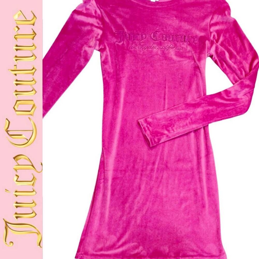 Juicy Couture Signature Logo Velour Sleepwear/Dress- Festival Fuschia‎